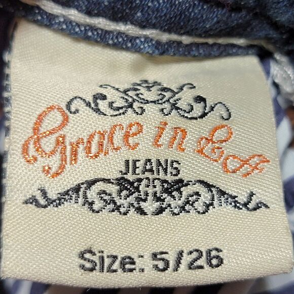 Grace in LA Jeans Low Rise Decorated Back Pockets - Size 5/26 - Picture 8 of 9